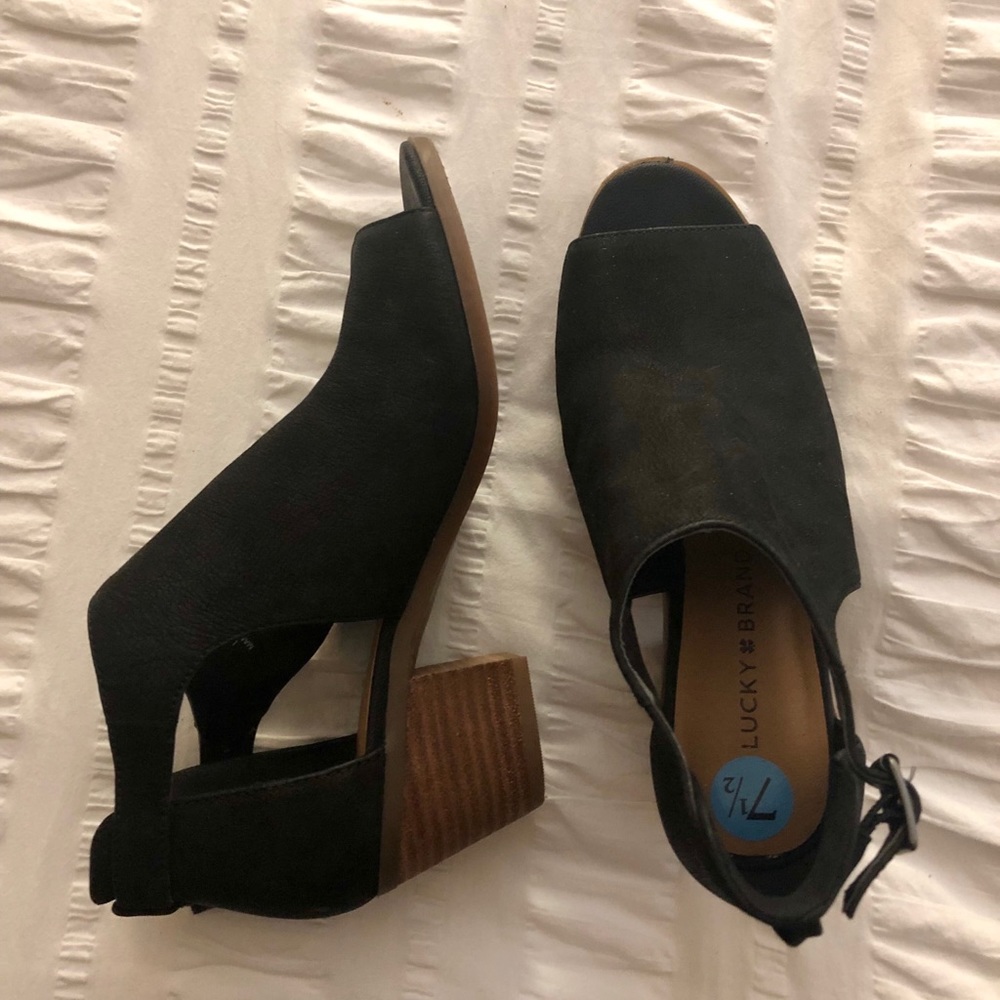 Black Open Toed Ankle Boots